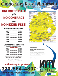 Map of service in rural minnesota