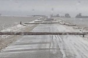 power poles down in winter storm