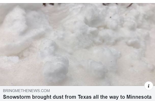 snowstorm brought dust from texas all the way to minnesota